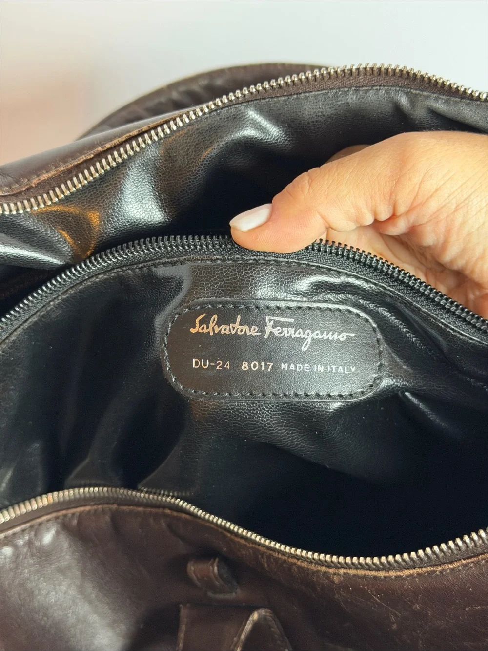 Vintage Salvatore Ferragamo Brown Leather Business Bag